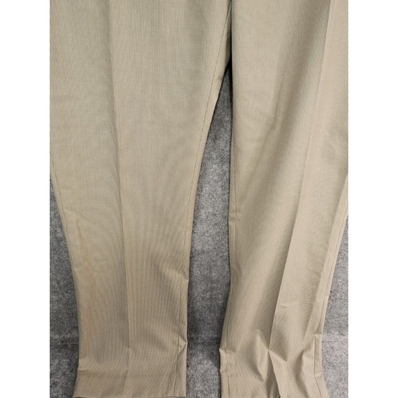 Kenneth Cole Reaction Twill Pants Chino Mens 34x30 Silk Blend Sand Pinstripe NEW - Picture 4 of 15